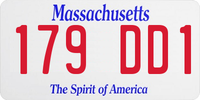 MA license plate 179DD1