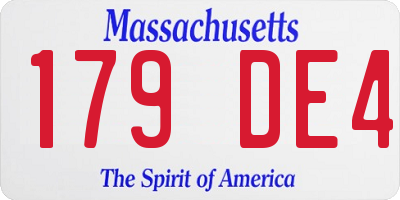 MA license plate 179DE4