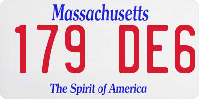 MA license plate 179DE6