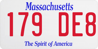MA license plate 179DE8