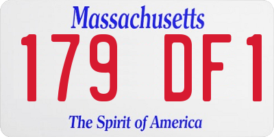 MA license plate 179DF1