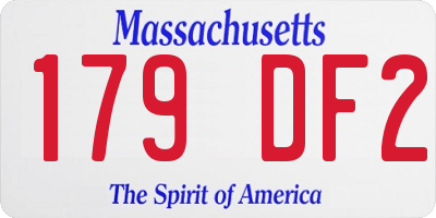 MA license plate 179DF2