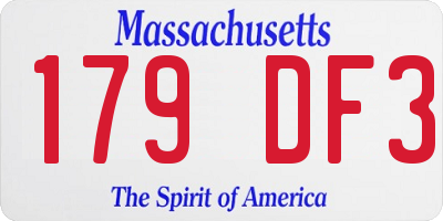 MA license plate 179DF3
