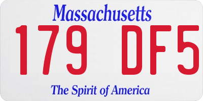 MA license plate 179DF5