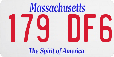 MA license plate 179DF6