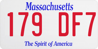 MA license plate 179DF7