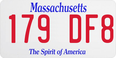 MA license plate 179DF8