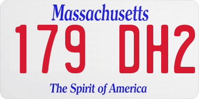 MA license plate 179DH2
