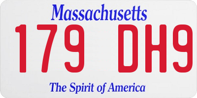 MA license plate 179DH9