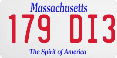 MA license plate 179DI3