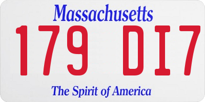MA license plate 179DI7