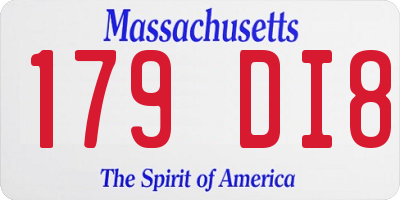 MA license plate 179DI8