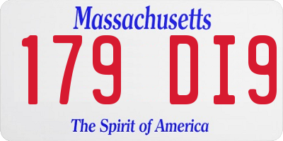MA license plate 179DI9