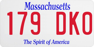 MA license plate 179DK0