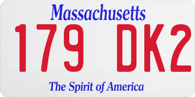 MA license plate 179DK2