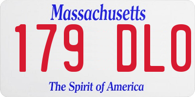 MA license plate 179DL0