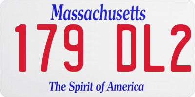 MA license plate 179DL2