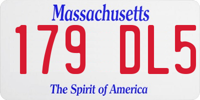 MA license plate 179DL5