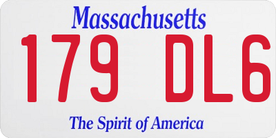 MA license plate 179DL6