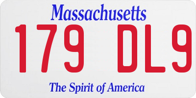 MA license plate 179DL9