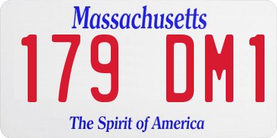 MA license plate 179DM1
