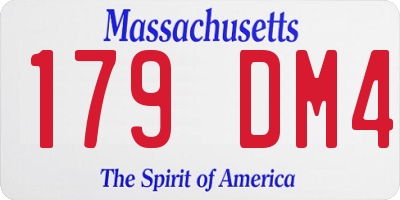 MA license plate 179DM4