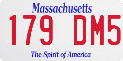 MA license plate 179DM5