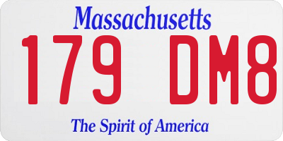 MA license plate 179DM8