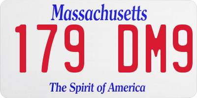 MA license plate 179DM9
