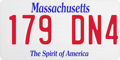 MA license plate 179DN4