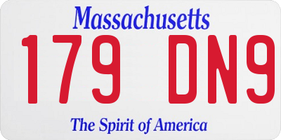 MA license plate 179DN9