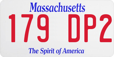 MA license plate 179DP2
