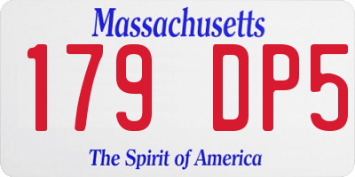 MA license plate 179DP5