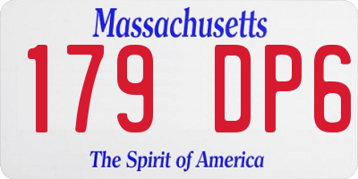 MA license plate 179DP6