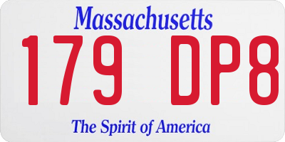 MA license plate 179DP8