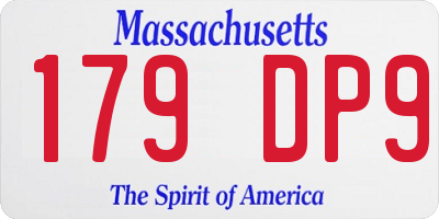 MA license plate 179DP9