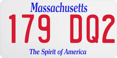 MA license plate 179DQ2
