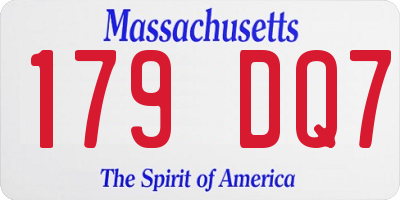 MA license plate 179DQ7