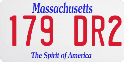 MA license plate 179DR2