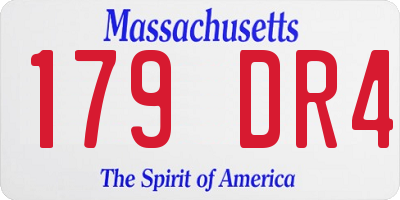 MA license plate 179DR4