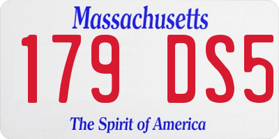 MA license plate 179DS5