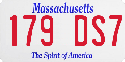 MA license plate 179DS7