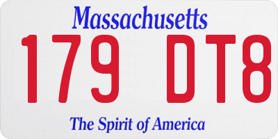 MA license plate 179DT8