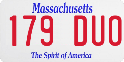 MA license plate 179DU0
