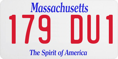 MA license plate 179DU1
