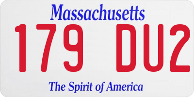 MA license plate 179DU2