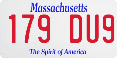 MA license plate 179DU9