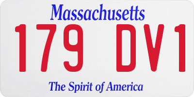 MA license plate 179DV1