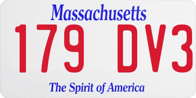 MA license plate 179DV3