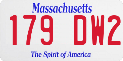 MA license plate 179DW2